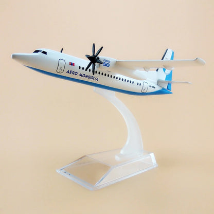 1/400 Scale Aircraft Mongolia Fokker 50 FK-50 Alloy Plane Model Display Gift g