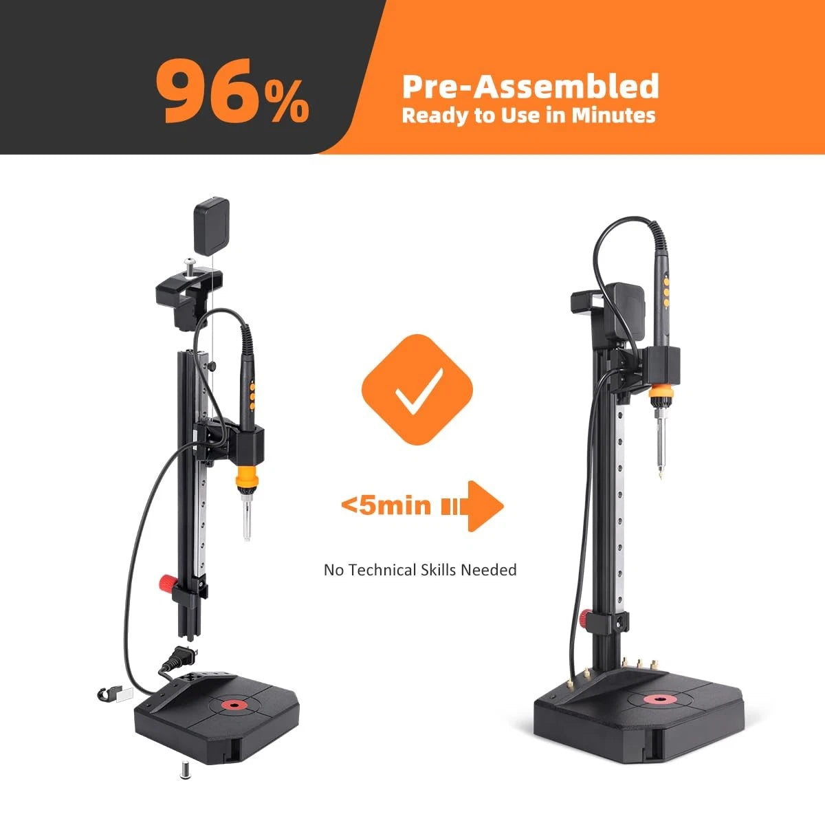 Heat Set Insert Tool with 90W Soldering Iron & Brass Inserts 3D Nutopress V2