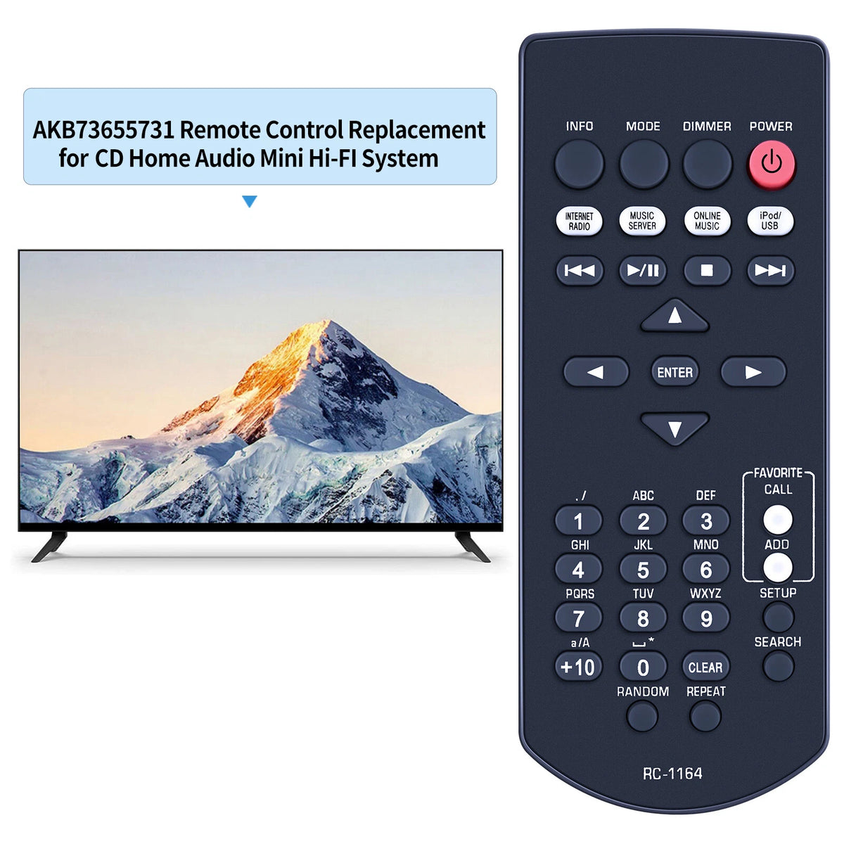 RC-1164 Remote Control Suitable For Denon Network Player DNPF109 Controller
