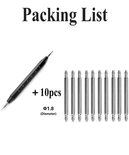 TICFROG 20mm Spring Bars, Watch Pins φ1.8mm Diameter 10pcs Stainless