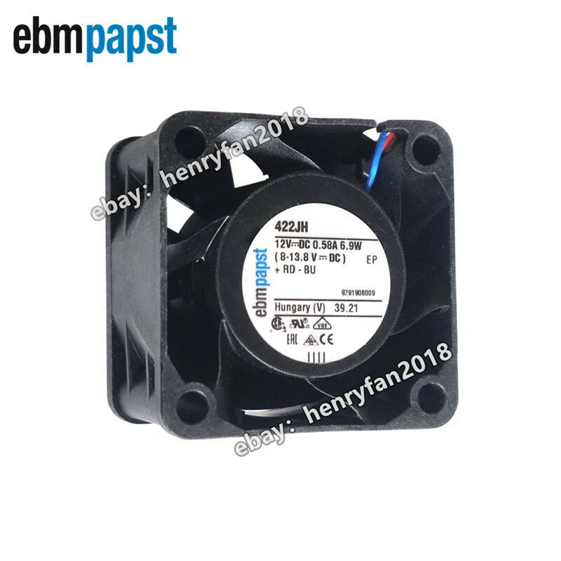 Ebmpapst 422JH Axial Fan DC 12V 6.9W 0.58A 40*40*28MM 54dBA Cooling Fan 2-wires