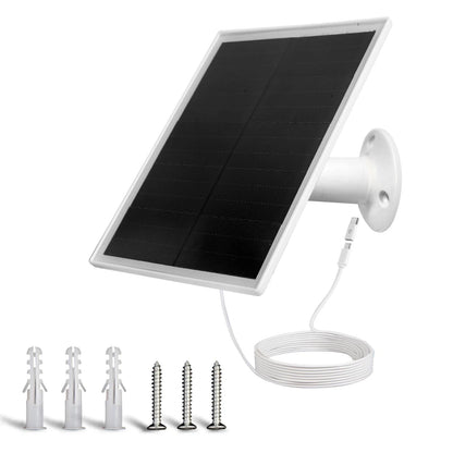 6W Solar Panel Charger, with Micro USB & USB-C Port for DC Black
