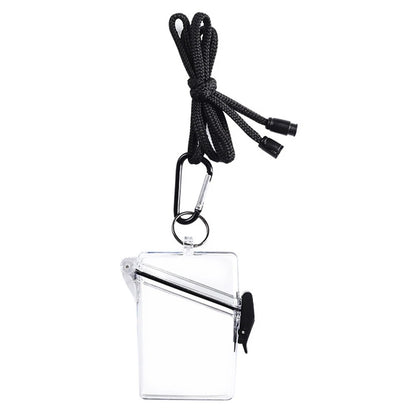 1*Waterproof ID Card Clear Holder Hard Case Plastic Protector With Lanyard