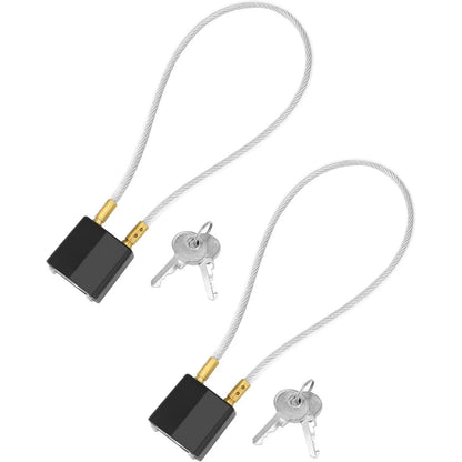 2 Pack Black Helmet Lock with Cable for Motorcycle Keyed Alike 37cm Length