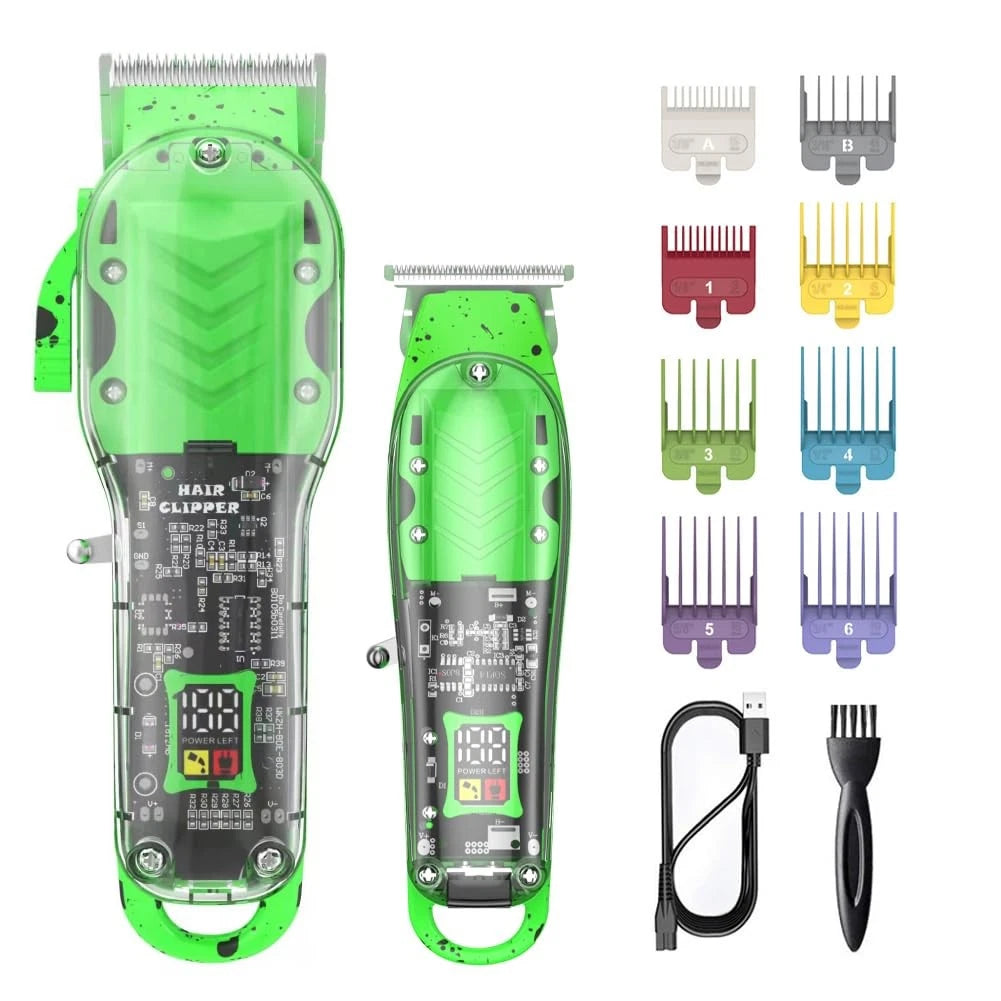 Hair Trimmer Kit for Men,Professional Barber Set Beard Green