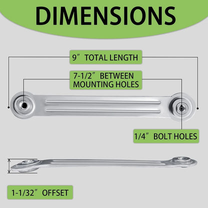 Glider Bearing Arm Bracket Replacement Hardware Rocker Parts, 9 Inch Silver