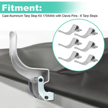 1705454 Easy-Off Cast Aluminum 6″ Offset Tarp Stop Upright Kit - 6 Tarp Stops