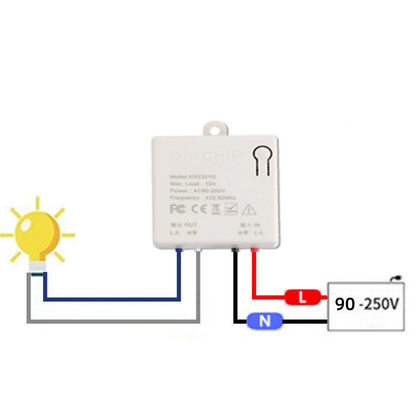 Wireless Switch 433mhz Receiver Module AC 90V~250V 10A 25m Strong Rf Signal