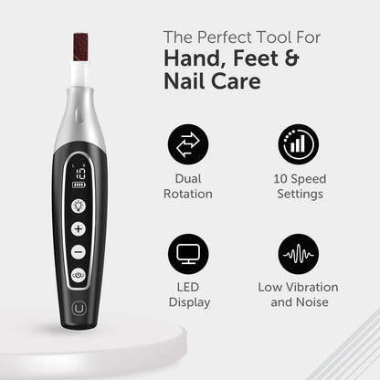 UTILYZE PediLux Pro Professional Manicure Pedicure Kit, 32 Piece Set, Black