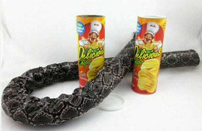 Kid Funny Hallowen Magic Snack Chips Can Flexible Spring Fake Snake Trick Joke