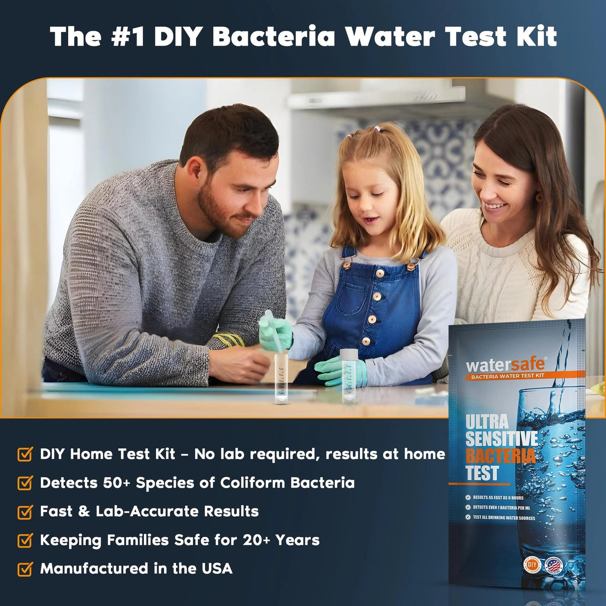 Watersafe® Bacteria Water Test Kit – USA-Made – Results as Fast 6 Hours –...