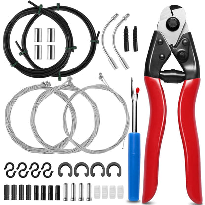 Bike Brake Cable Kit with Stainless Steel Cutter, Black