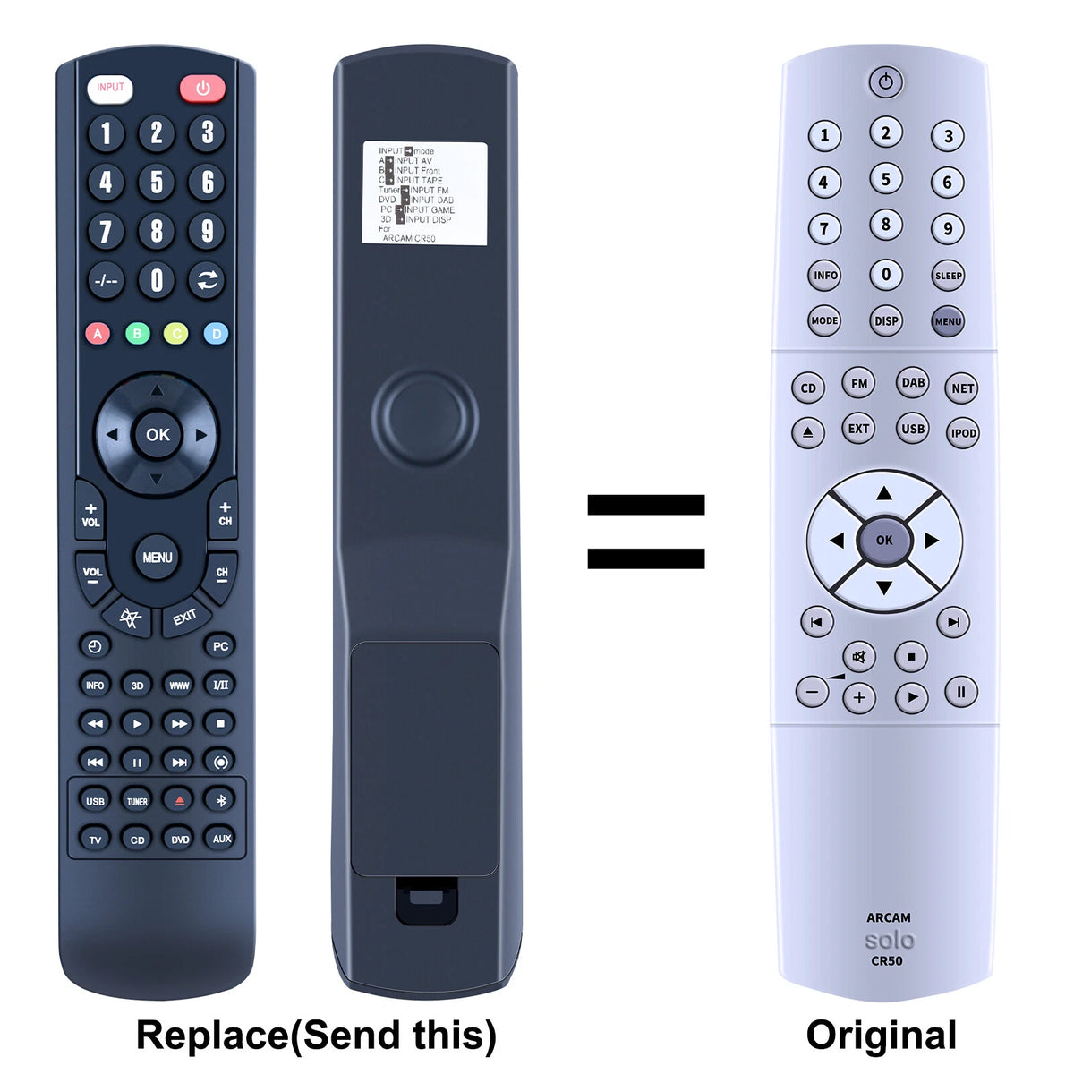 CR50 Replacement Remote Control For Arcam Solo Neo FM/CD/Internet Radio Receiver