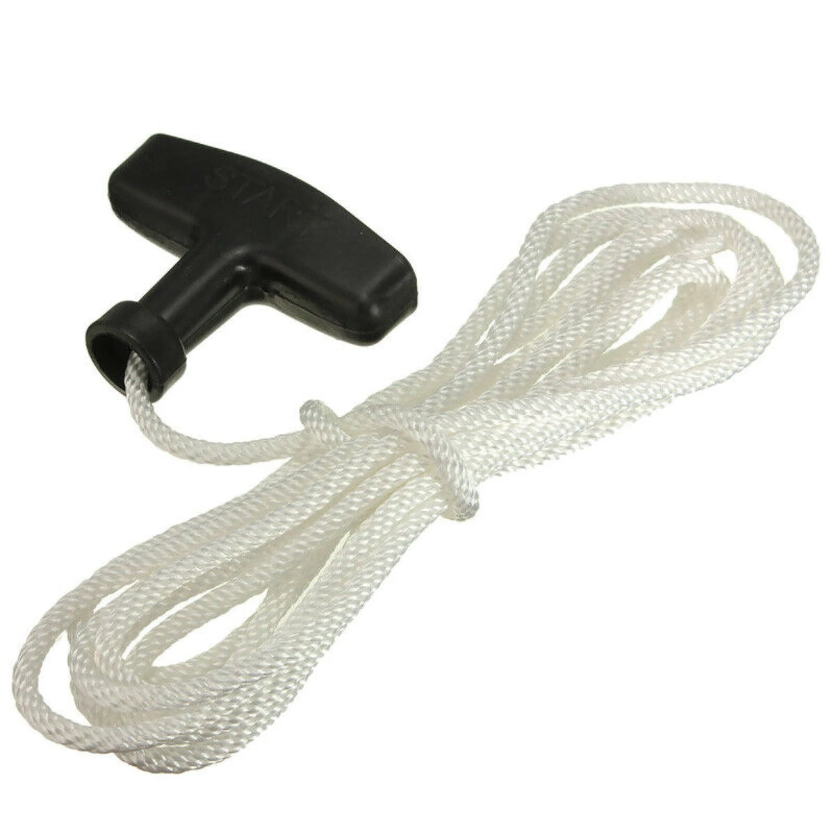 2* White Starter Start Cord Line Rope With Pull Handle For Petrol Lawnmowers a