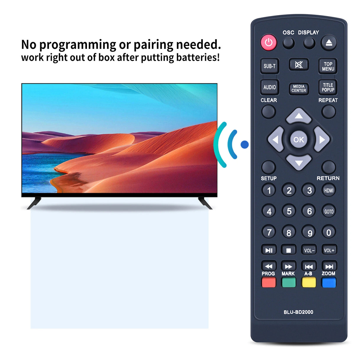 Remote Control For Laser BLU-BD3000 BLU-BD2000 DVD Player