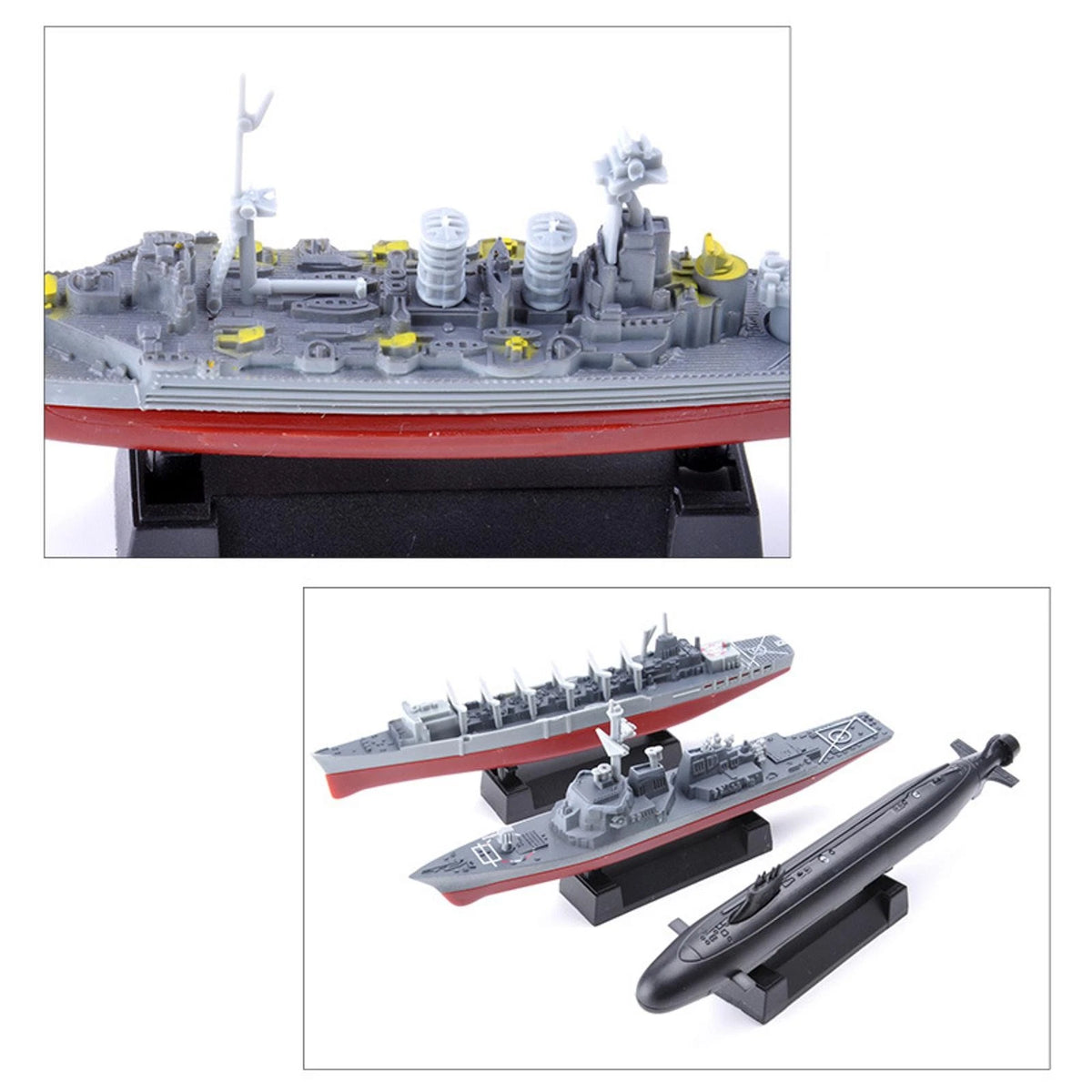 8PCS Unassembled Kit DIY Model Cruiser Frigate Submarine Battleship Warship