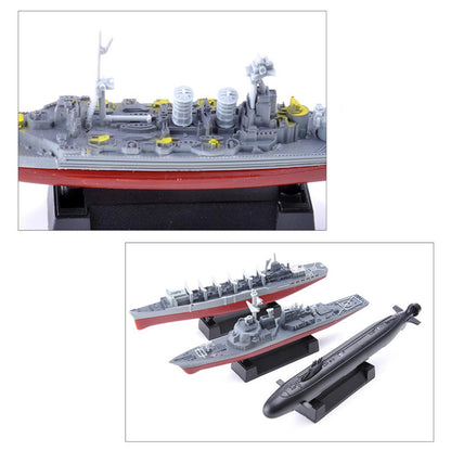 8PCS Unassembled Kit DIY Model Cruiser Frigate Submarine Battleship Warship