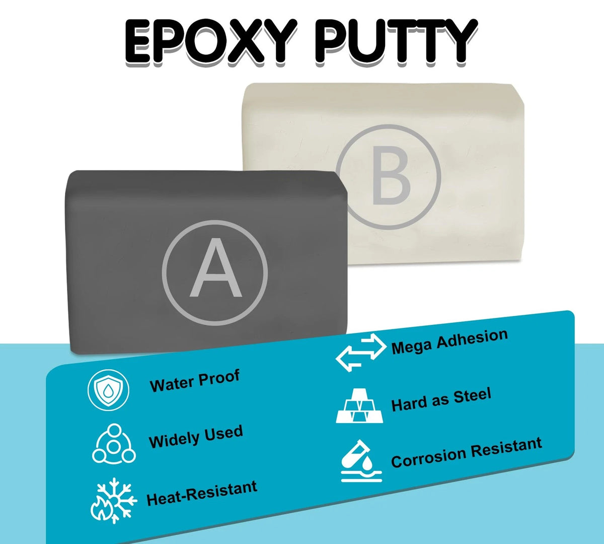 Epoxy Putty, 12oz/340g Fast Repair Plumbers High Strength AB Grey