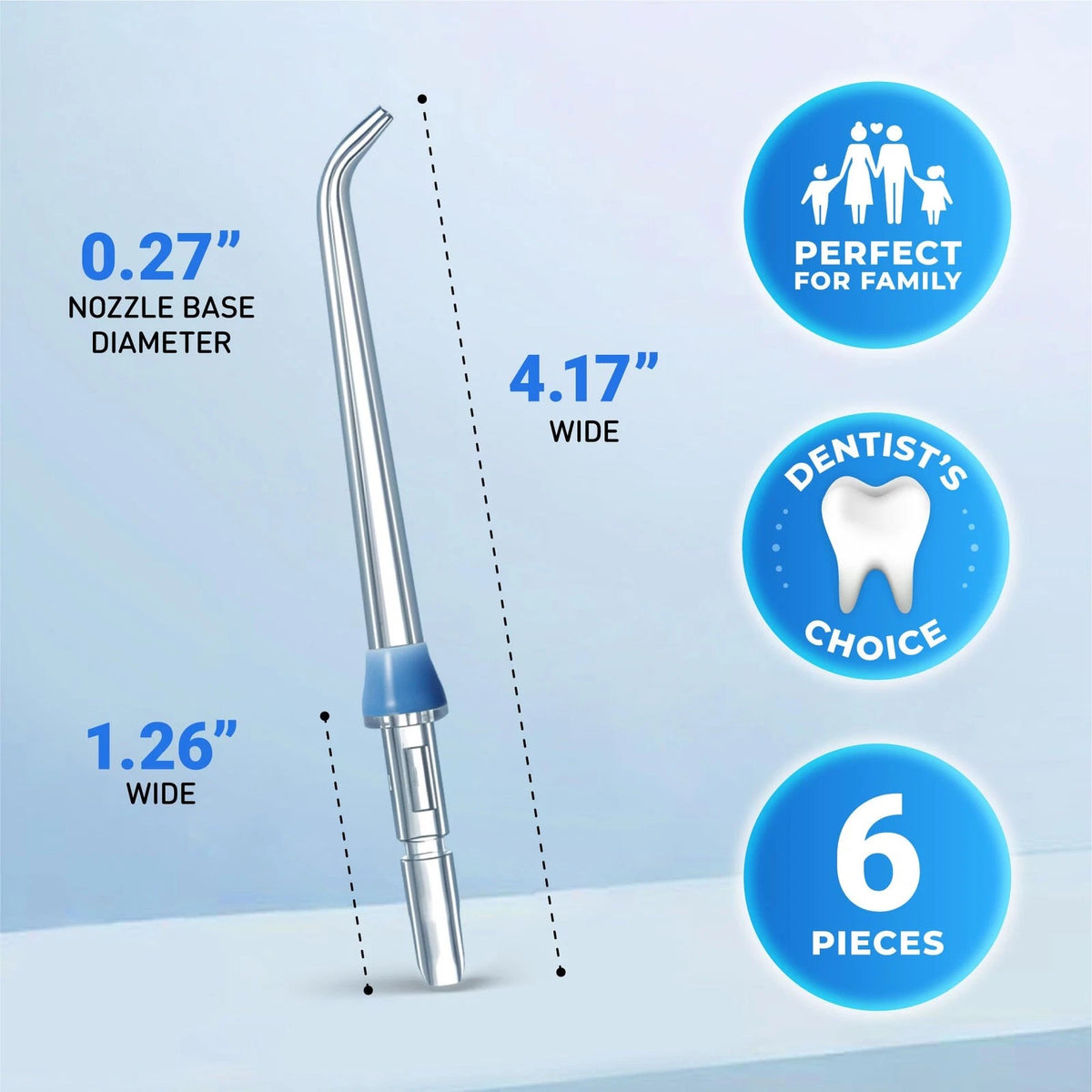 Water Flosser Replacement Tips for 6 Count (Pack of 1), 6 Classic Jet