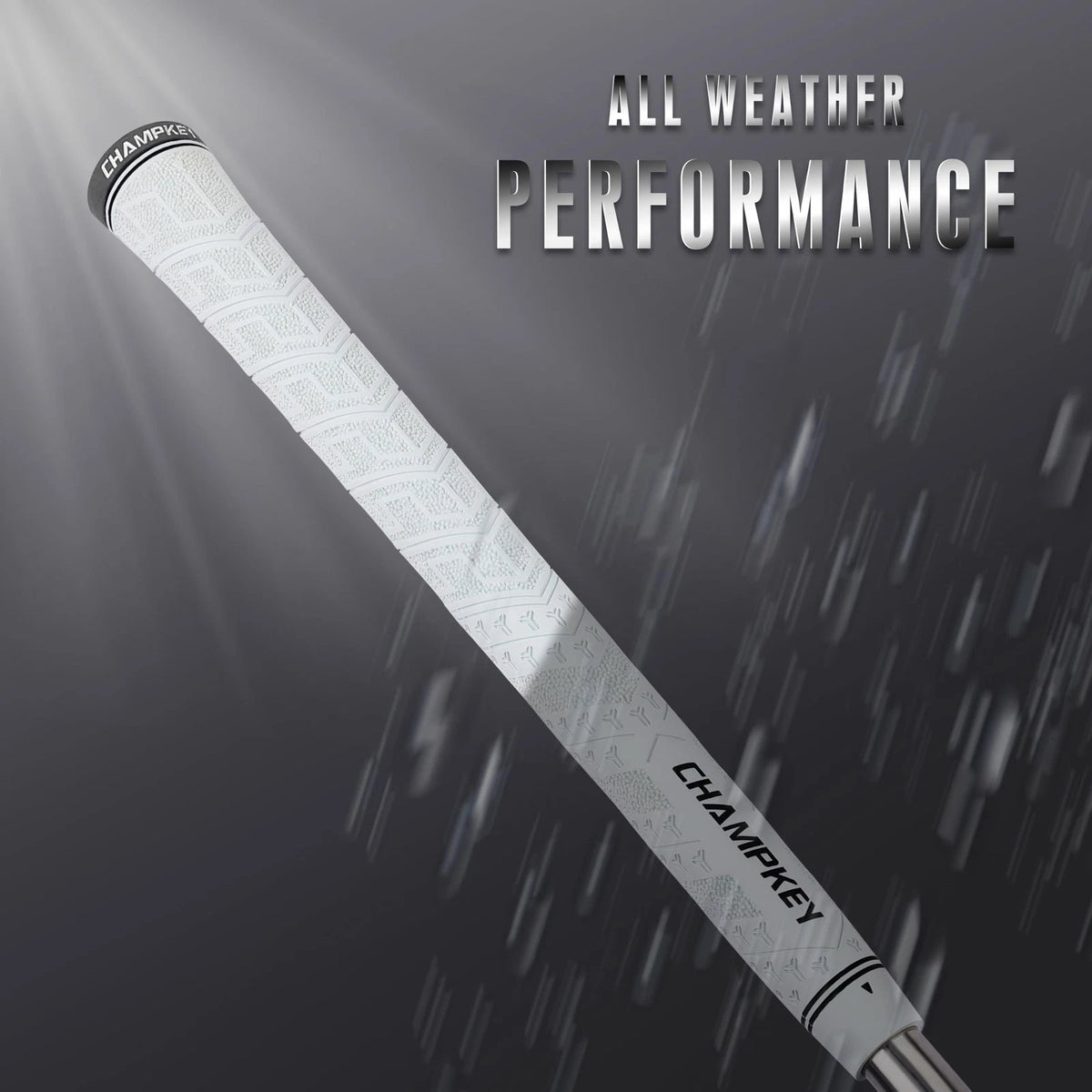 CHAMPKEY Y-PRO Performance Rubber Golf Grips 13 Pack with All Repair White