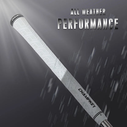 CHAMPKEY Y-PRO Performance Rubber Golf Grips 13 Pack with All Repair White