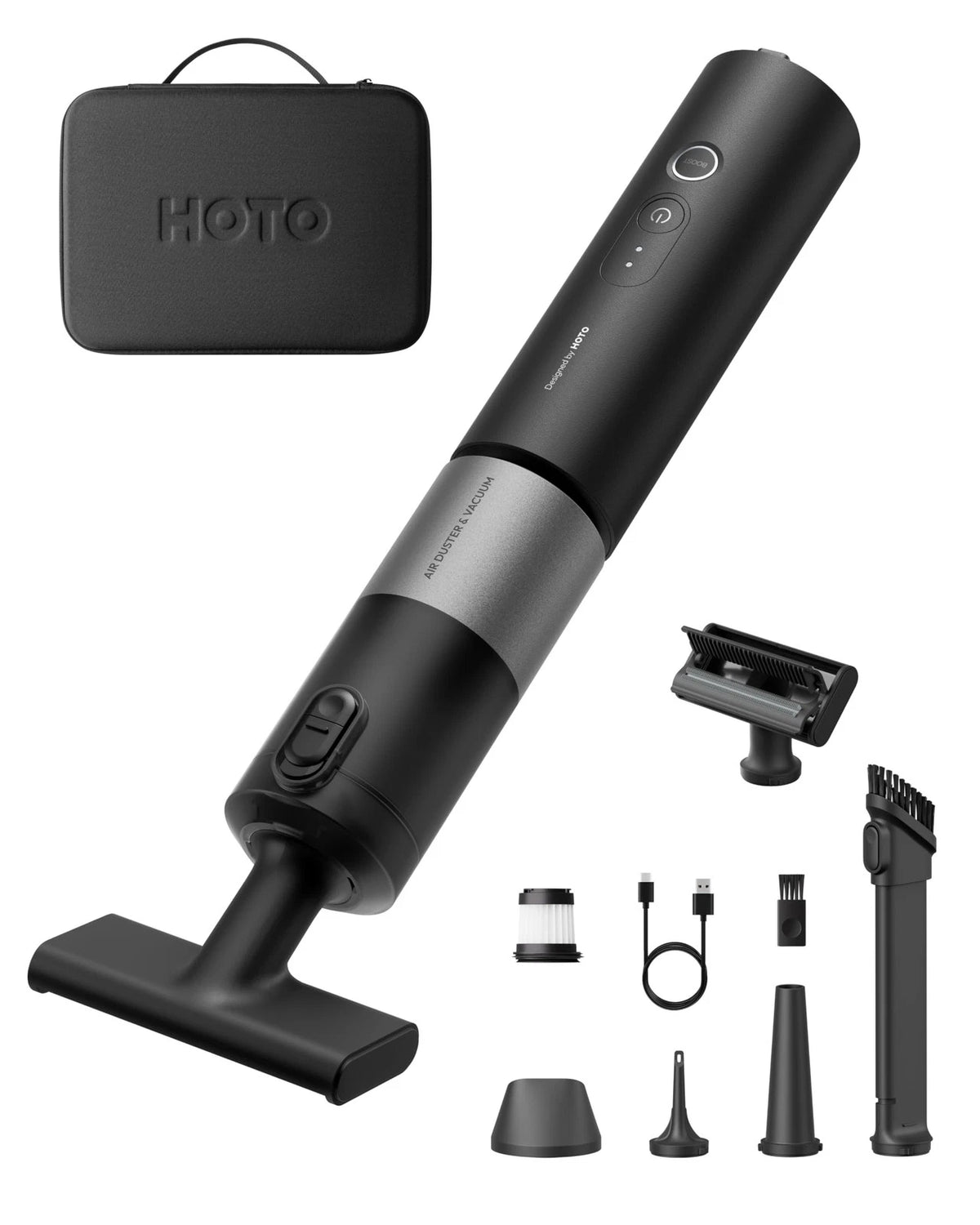 HOTO Car Vacuum Portable Cordless, Handheld with Case, Mini, Black