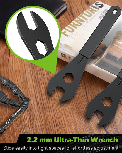 Pawfly 5 Pcs Bike Cone Wrench Set Tool, (13, 14, 15, 16, 17 13-17mm, Black