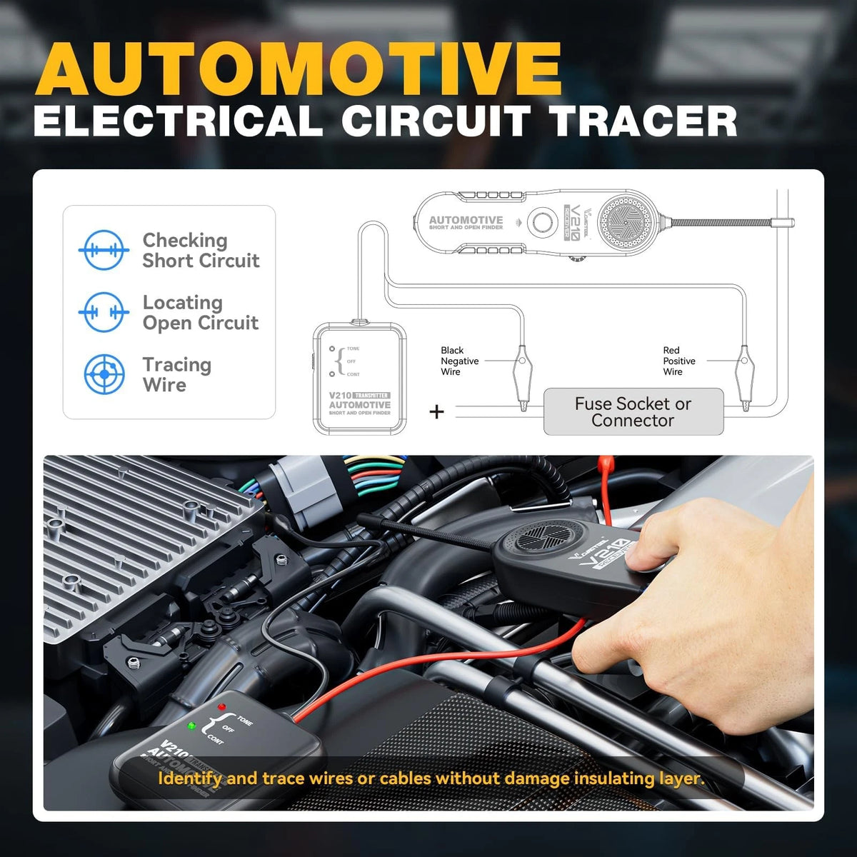 VDIAGTOOL V210 Wire Tracer Electrical Automotive Open & Short Finder Blue