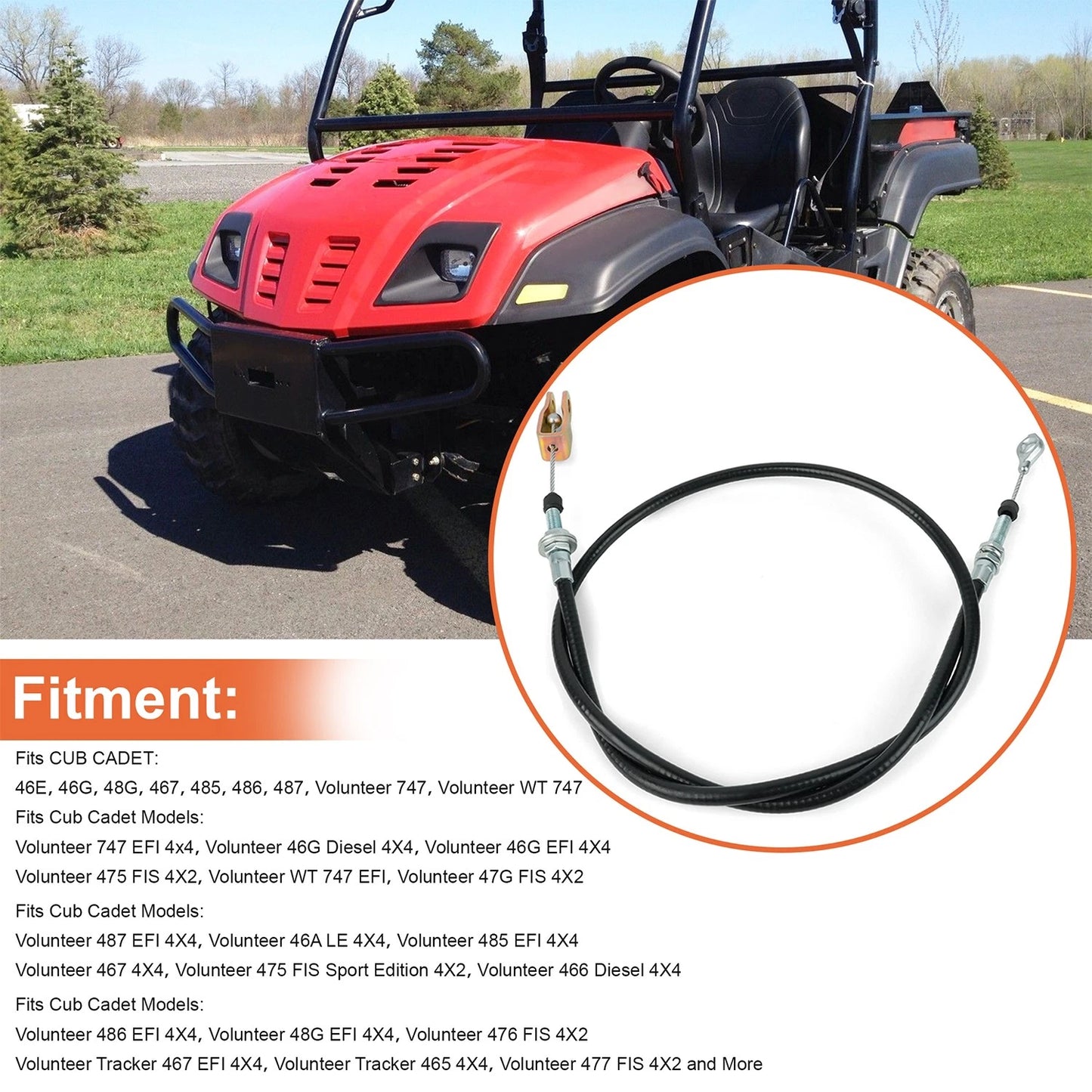 For CUB CADET 946-04254 Park Control Cable Volunteer WT Tracker Sport Limited LE