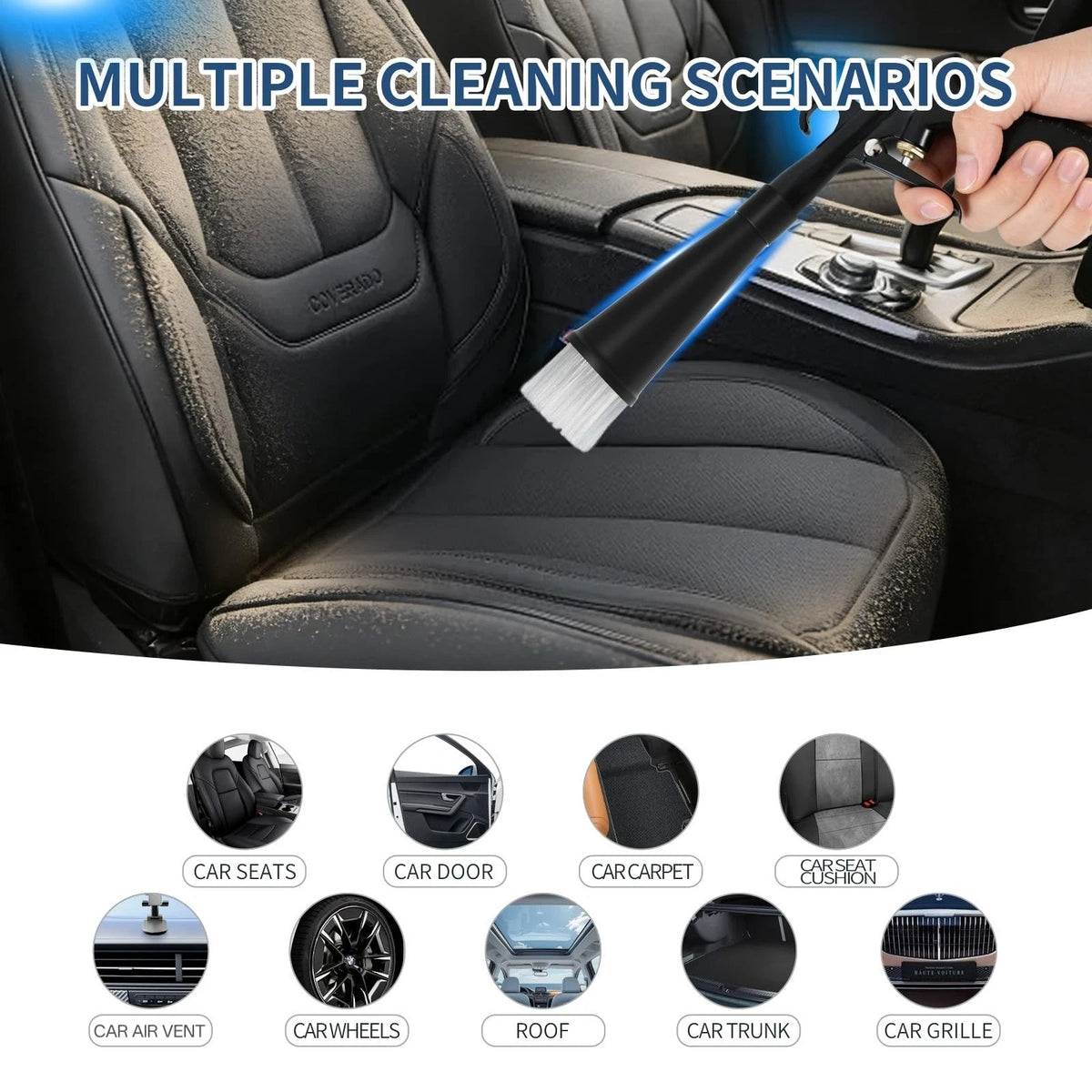 XLfacai Tornado Detailing Car Cleaning Gun with Metal Size2, Black Brush