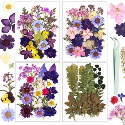 Dried Flowers, Resiners 100Pcs Pressed Flowers for Craft Purple Violet 100pcs