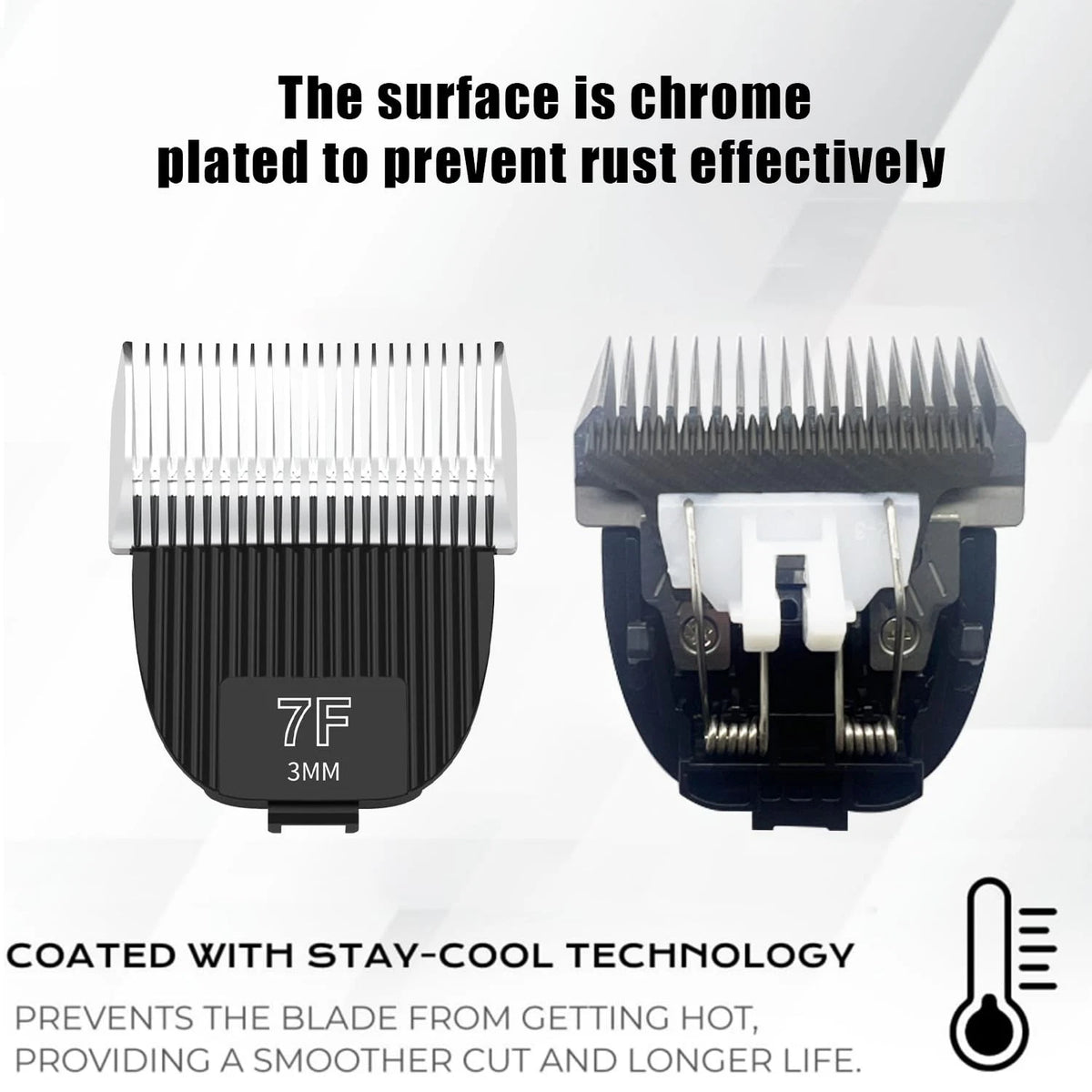 bulu 1Pack Flash Clipper Professional Detachable Replacement 7F, black