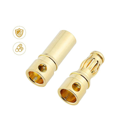 40pcs 3.5mm Gold Bullet Banana Connector Plug   for RC Motor ESC Battery