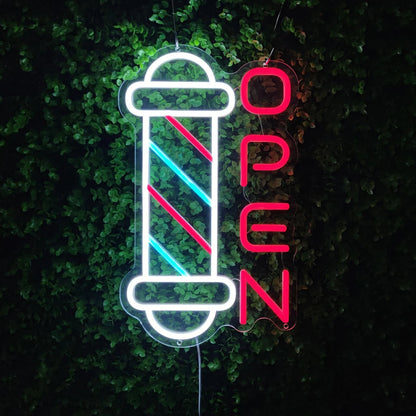 Barber Shop Neon Signs for Wall Decor 40 cm x 23.7 cm, open-28-1-FBM