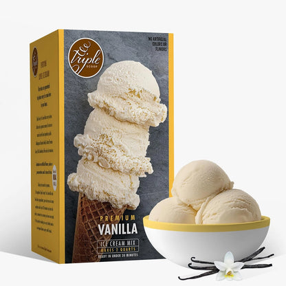 Triple Scoop - Premium Vanilla Ice Cream Mix For Maker. 1 Pack