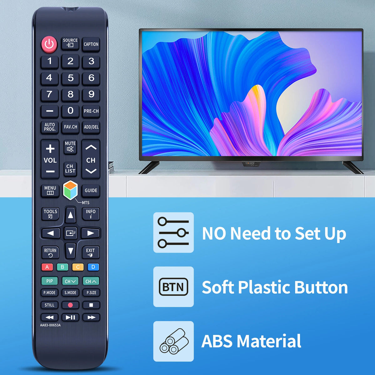 AA83-00653A Remote Control For Samsung TV TM1260 SYNCM173P AA8300653A