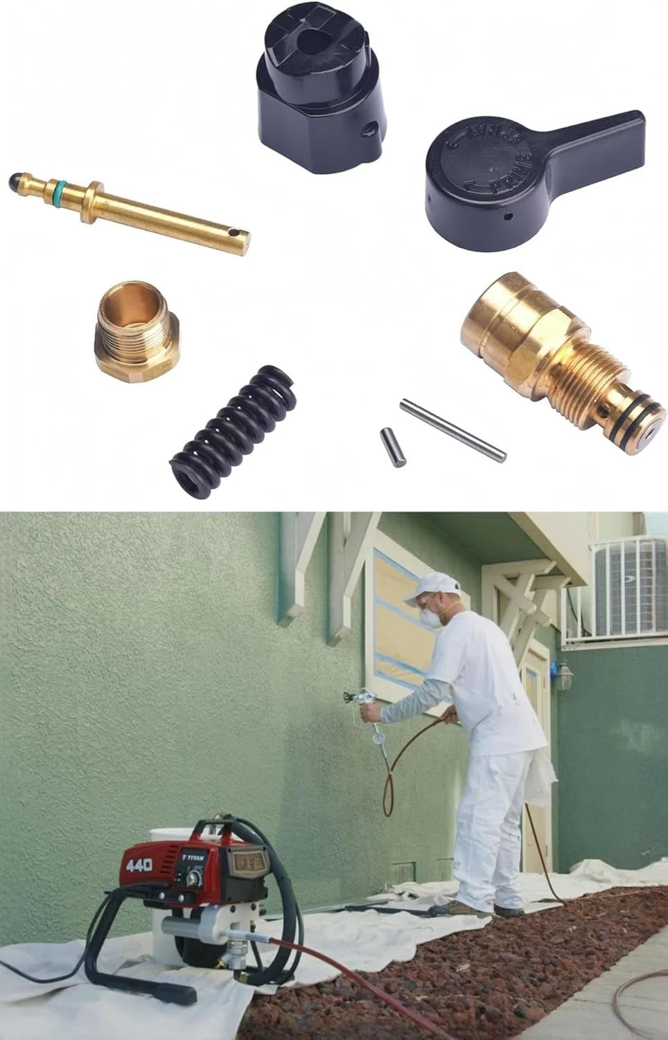 700258 Prime Spray Valve Kit,Drain Compatible with Titan 440 540 Brass