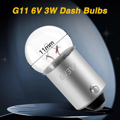 FUSCH 6PCS 6V 3W Speedometer Light Bulbs Motorcycle Instrument Panel Light...