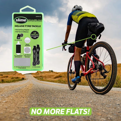 Slime 20495 Deluxe Tire Tackle: Bike Tube Repair & Inflation Kit Bike, Black