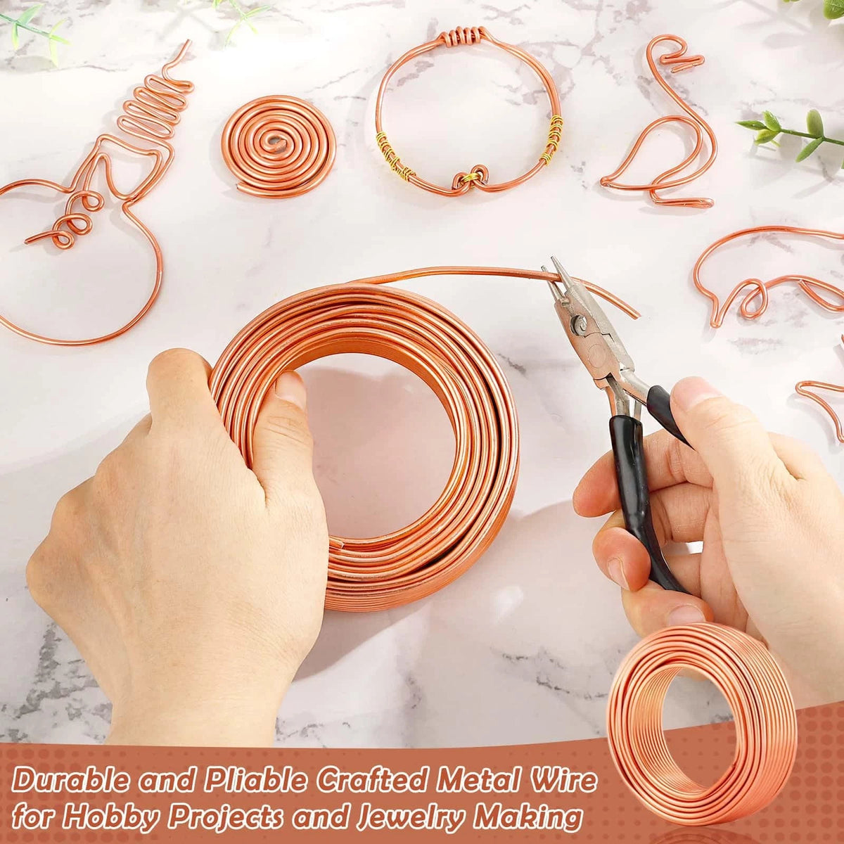 Aluminum Wire, Anezus 9 Gauge Craft Bendable Armature 9 (3 mm), Copper