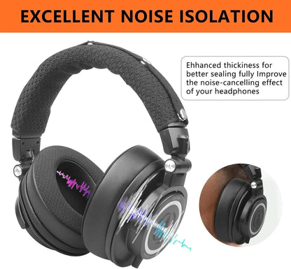 GVOEARS Replacement Earpads for Audio Technica ATH M50X/M40X/M30, Black