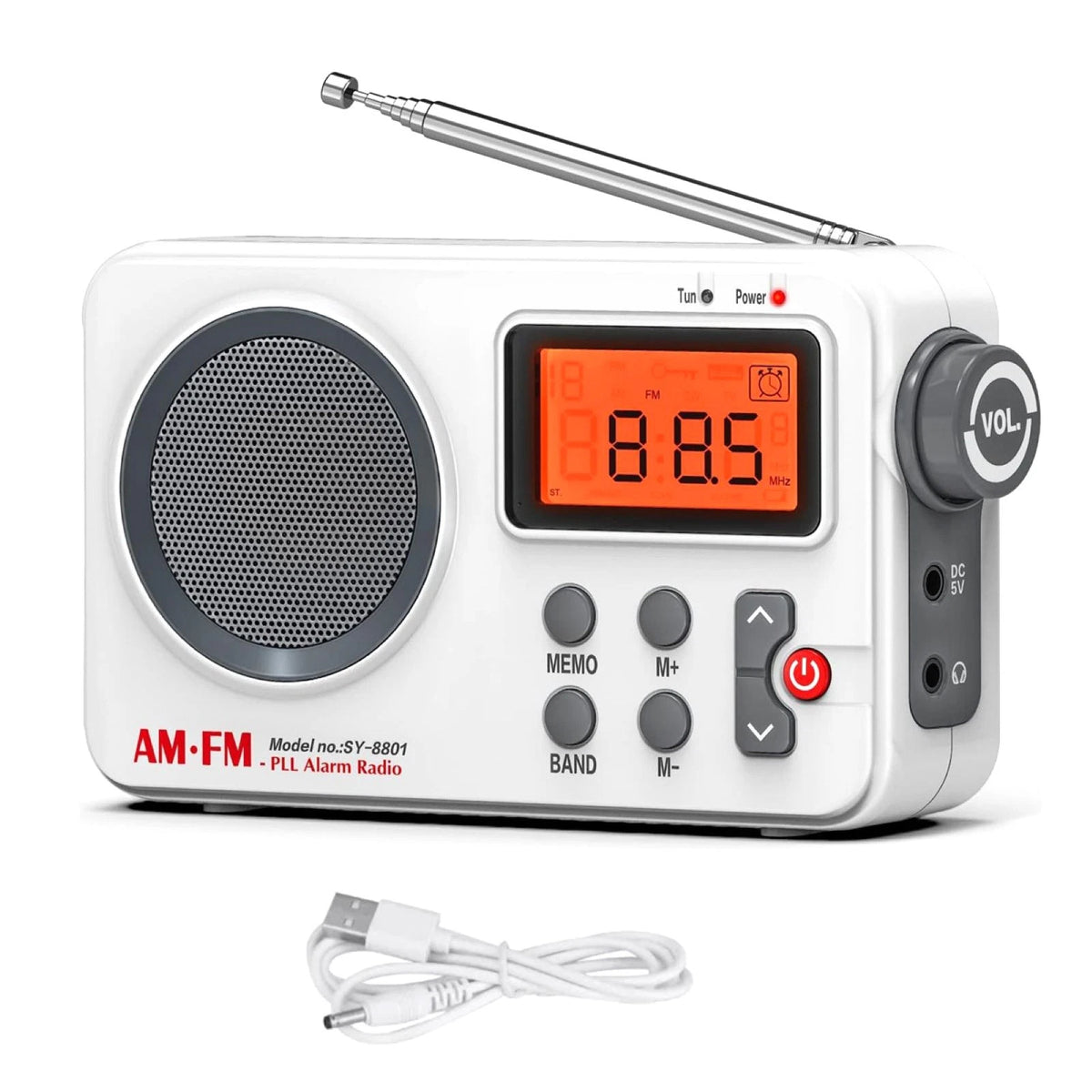 Portable AM/FM PLL Alarm Radio Support Smart Preset Feature SY-8801