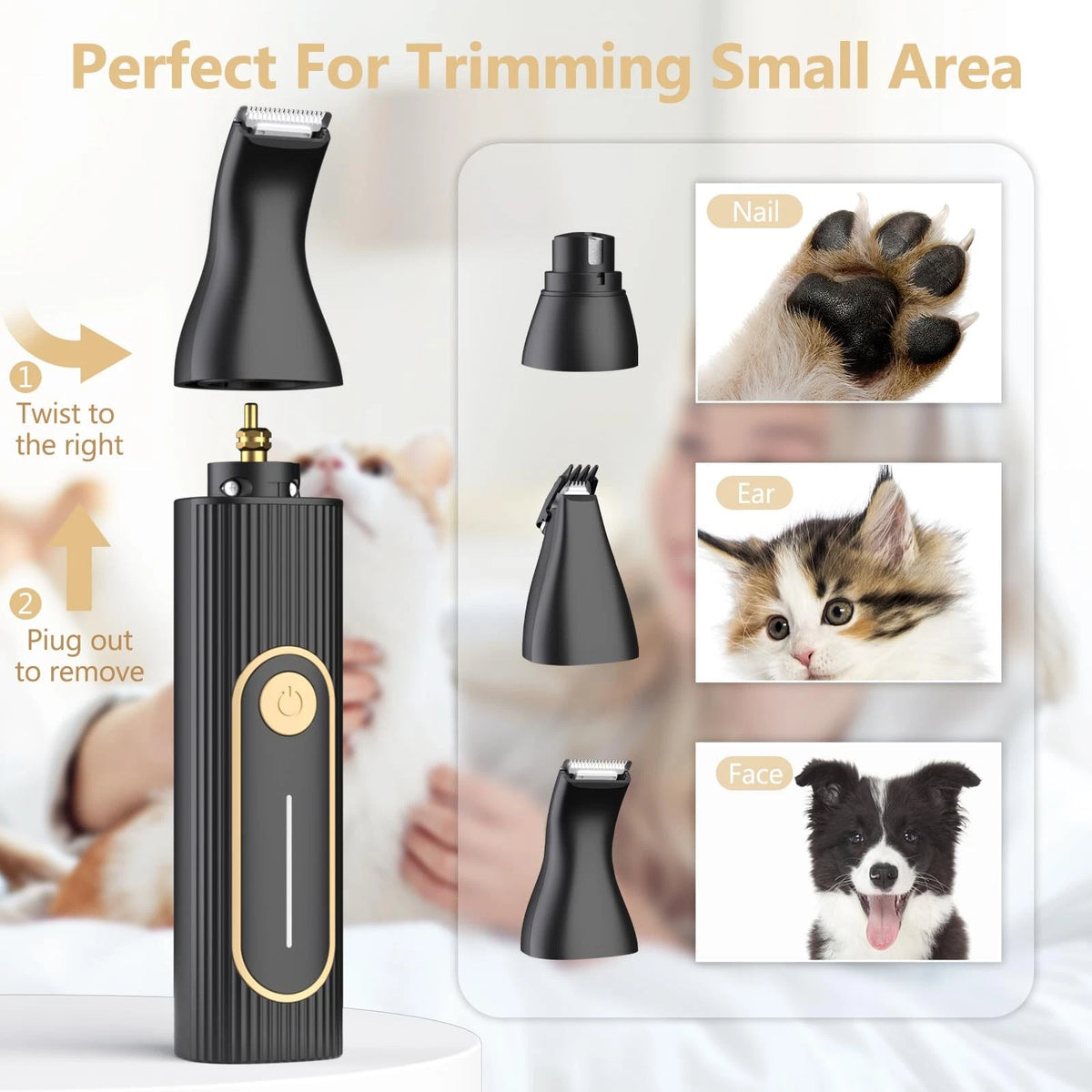 Gooad Dog Clippers for Grooming Heavy Thick Hair&Coats,Low Gold & Black