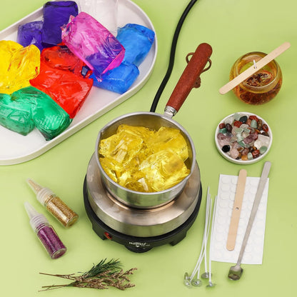 Blingfun Jelly Candle Making Kit,9pcs Gel Wax -7 Colors Medium, Color Mixing