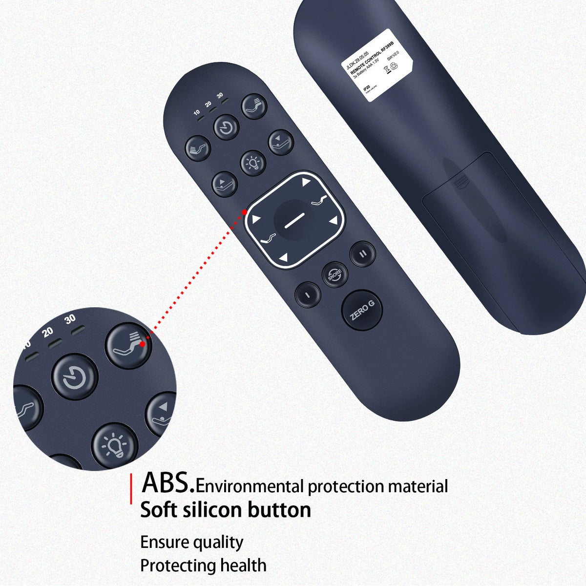 RF370E Remote Control For Beautyrest Ergomotion Smart Adjustable Base Bed