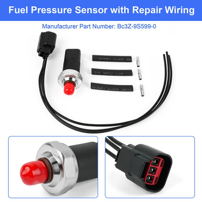 Fuel Pressure Sensor with Repair Wiring Pigtail for 11-16 6.7L Ford BC3Z-9S599-C