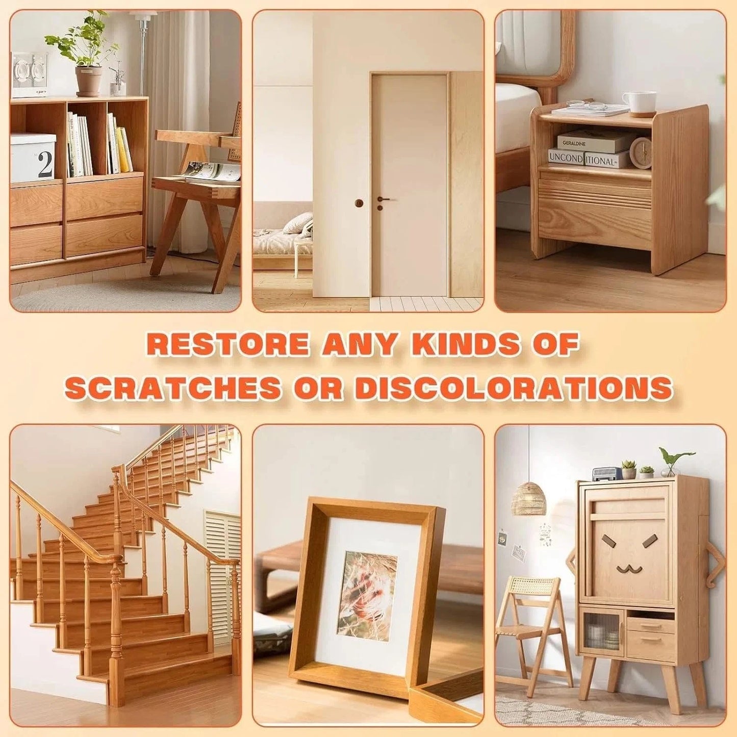 Dark Wood Furniture Repair Kit, 4-Color Scratch 4 Colors