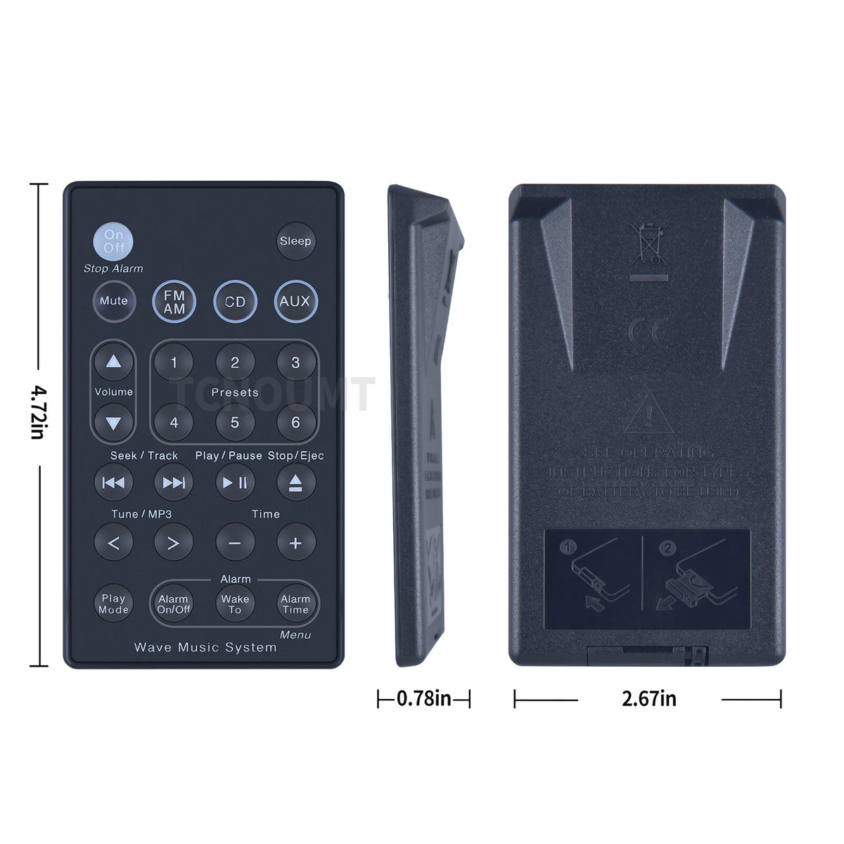 Replacement Remote Control For Bose Wave Music System AWRCC1 AWRCC2 Radio/CD