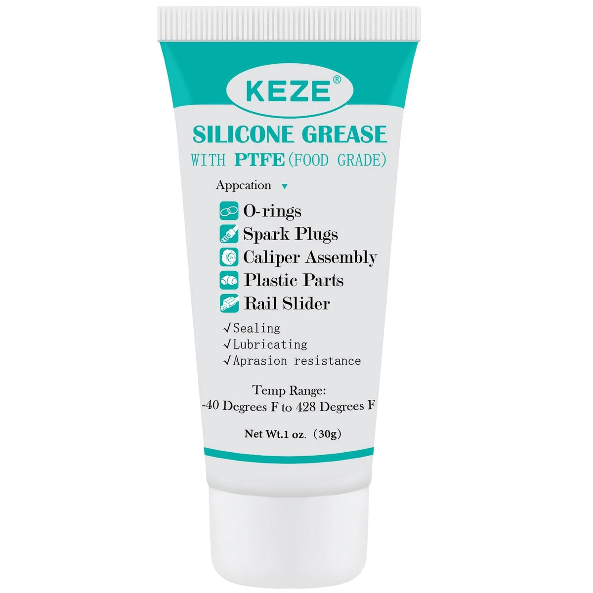 KEZE 92003 Silicone Grease with 1 oz, Sillicone PTFE