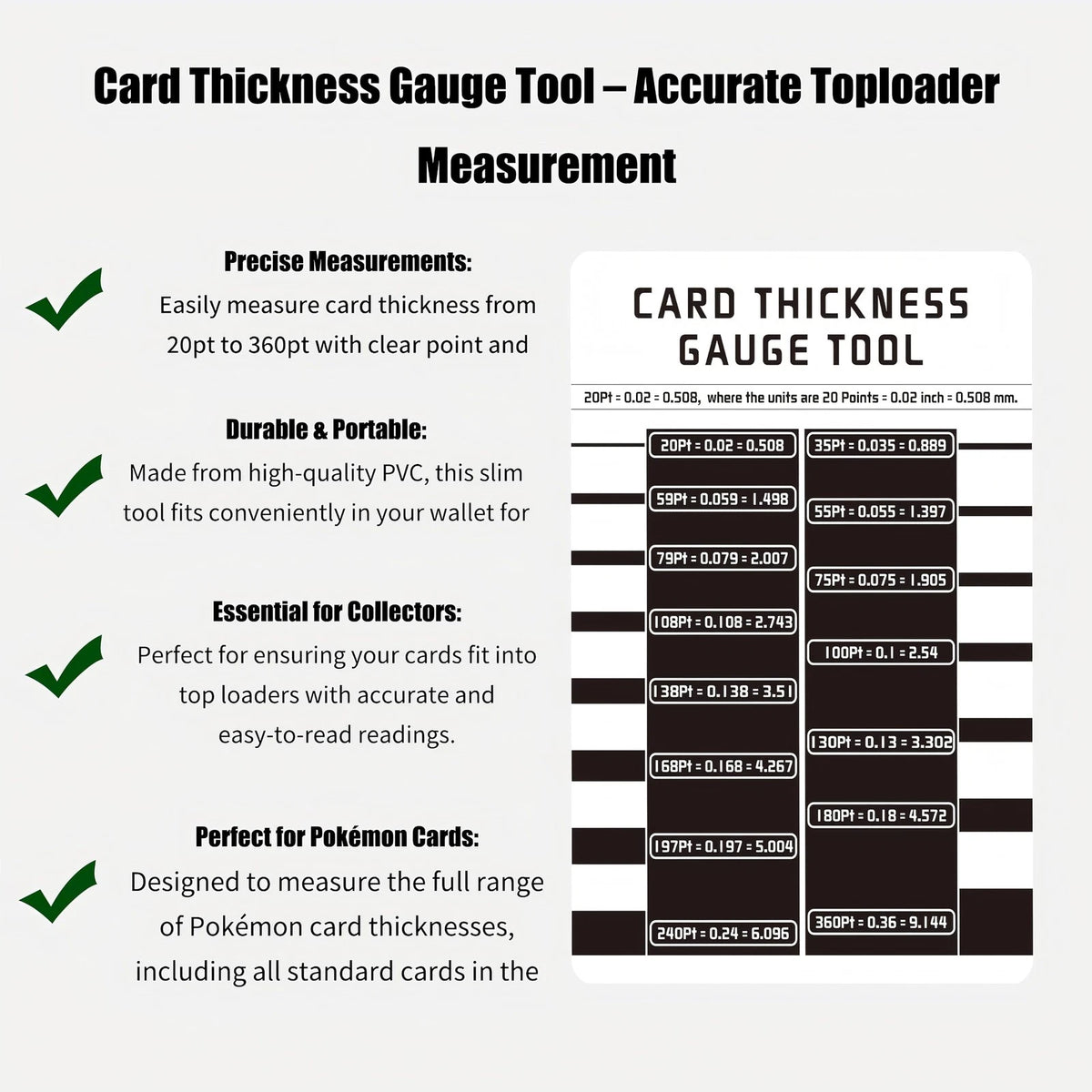 Gem Mint Card Grading Tool – Centering Tool, Sports Black Red